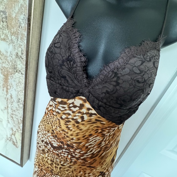 Gorgeous Couture Animal Print Halter Lace Maxi Size 10 - Picture 3 of 6